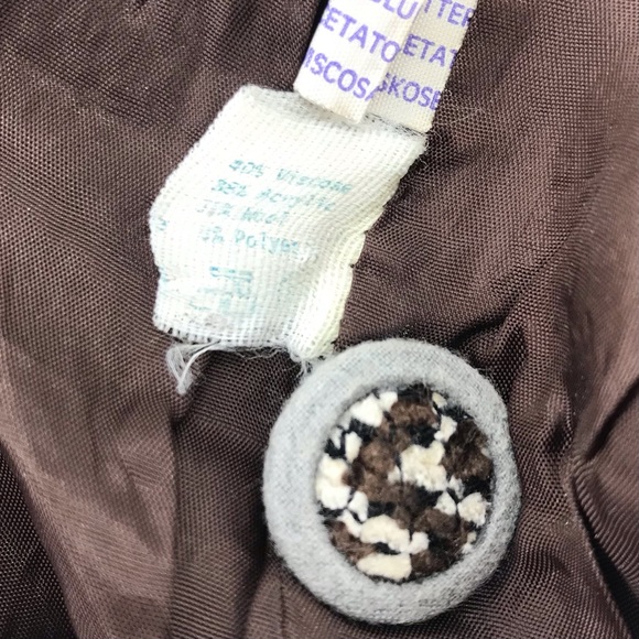 Vintage 90’s Luisa Spagnoli Boucle Knit Faux Fur Structured Blazer Jacket - Picture 13 of 16